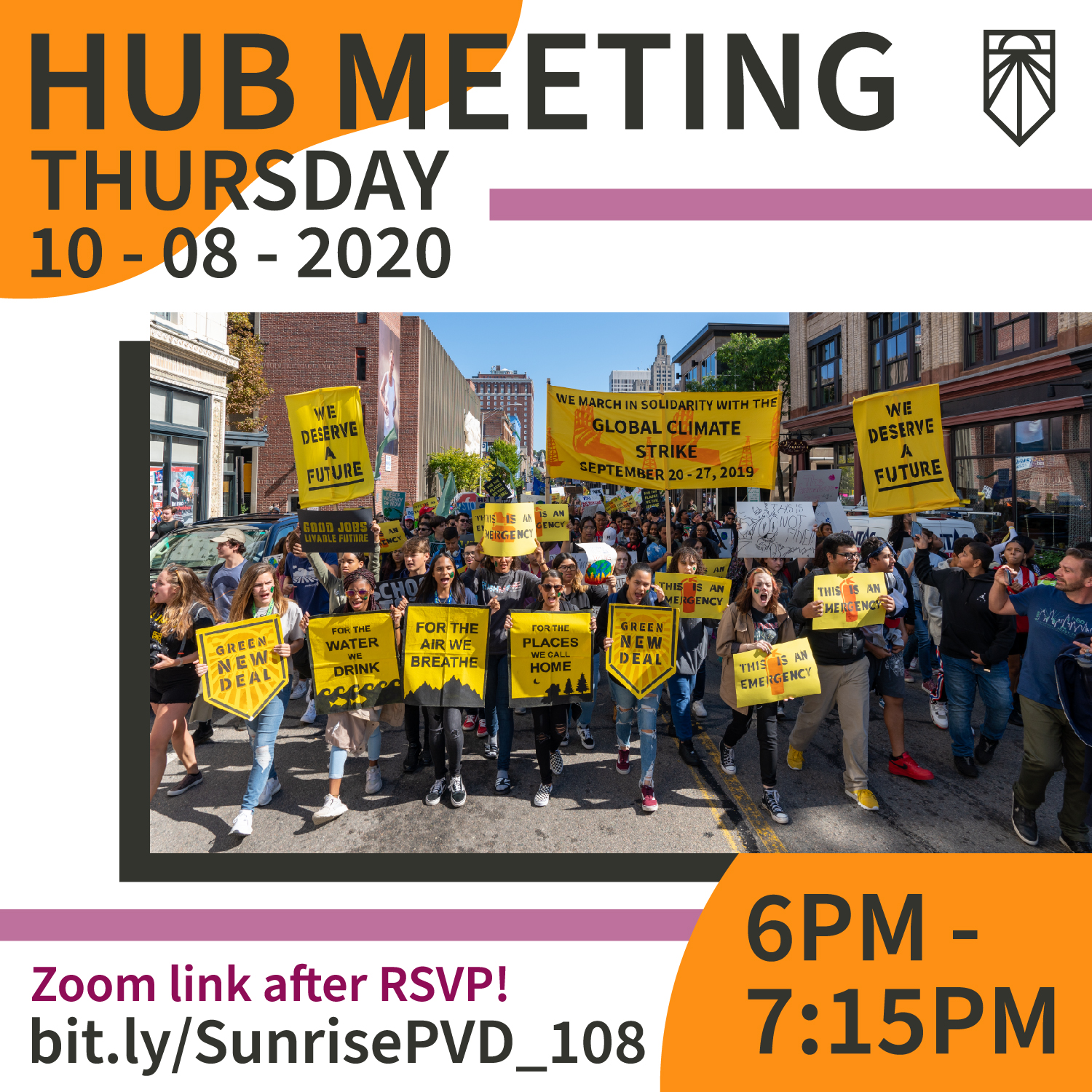 Graphic Design for Sunrise Providence hub meeting graphic